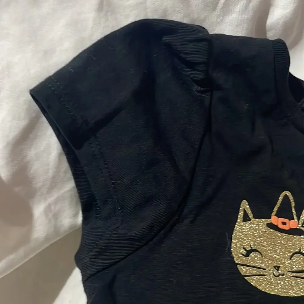 Gymboree 5t black puffed short sleeve Halloween t shirt euc worn once pumpkin